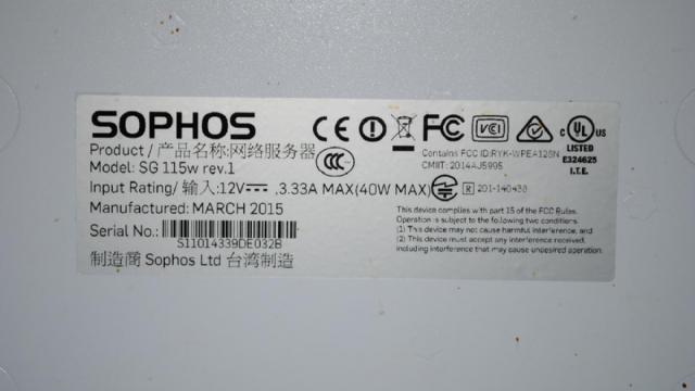 sophos BOTTOM VIEW CLOSE UP SN